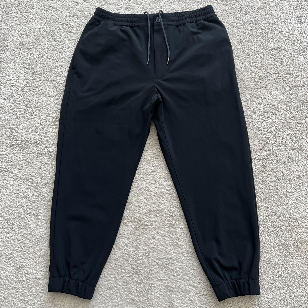 Proper Cloth Performance Jogger Pants Mens 34 Black Stretch Knit Elastic Waist